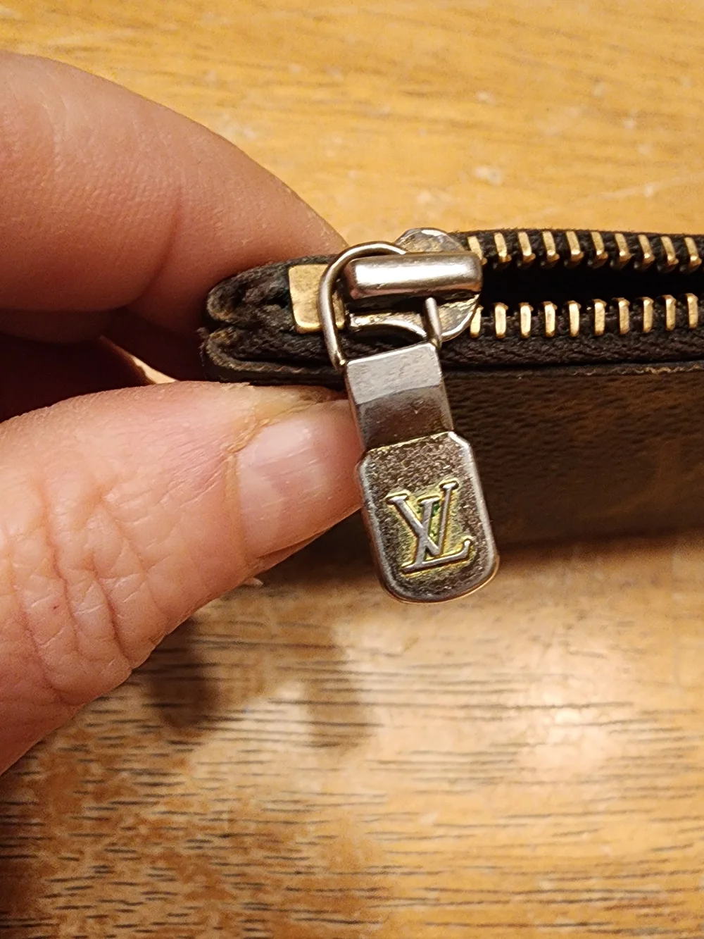 Louis Vuitton Monogram Canvas Key Pouch Wallet in Brown and Gold